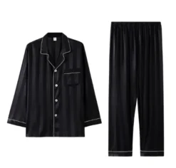 Ensemble Pyjama Satin Homme à Rayures(Ensemble Pyjama Satin Homme) -Pyjama Original Capture2