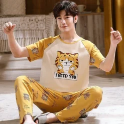 Pyjama Pour Amoureux Motif Chat(Pyjama Pour Amoureux) -Pyjama Original Ensemble Pyjama d t pour femmes imprim dessin anim Couple v tements de nuit d contract.jpg 640x640 8f2437d8 df44 4a84 92cd 9ebb98fd7ea0