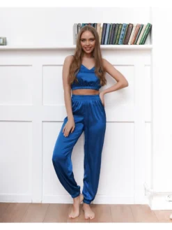 Pyjama Ensemble Satin Femme Crop Et Pantalon(Pyjama Ensemble Satin Femme) -Pyjama Original H71af5182ea694c0097fdf5c0700c98e6X