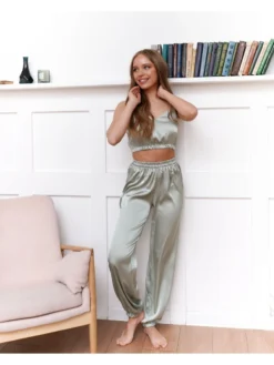 Pyjama Ensemble Satin Femme Crop Et Pantalon(Pyjama Ensemble Satin Femme) -Pyjama Original Hbb7c0a47b8934381abfd77328ac72c104