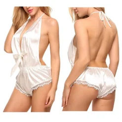 Pyjama Satin Sexy Combinaison Dos Nu Et En Décolleté(Pyjama Satin Sexy) -Pyjama Original Hf669725197a64a1fa152b5e00eb78ffeb