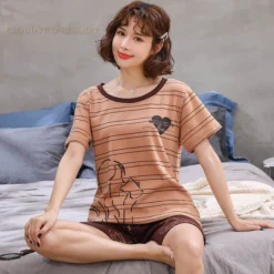 Pyjama Assorti Couple Deux Pièces Romantiques(Pyjama Assorti Couple) -Pyjama Original Pyjama d t 100 coton pour femmes v tements de nuit grande taille 4XL pour Couple.jpg 640x640 75469fac 7f64 461a ae09 75a875bc7a59