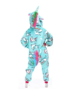 Pyjama Licorne Fille MOTIFS LICORNE BLEU(Pyjama Licorne Fille Motifs Licorne Bleu) -Pyjama Original PyjamaLicorneFillebleumotiflicorne