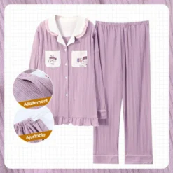 Pyjama Maternité Allaitement Imprimé à Rayures(Pyjama Maternite Allaitement) -Pyjama Original Pyjamad allaitementpourFemmeRayureVerticale Violet 32b72db7 abc8 4c44 ab0b 8f6781c26b04