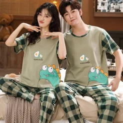 Pyjama Rigolo Pour Couple 2 Pièces à Motif(Pyjama Rigolo Pour Couple)