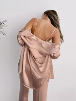 Pyjama Satin Femme Luxe Ensemble 3 Pièces(Pyjama Satin Femme Luxe) -Pyjama Original S2204e98f753540cc8d8a3d8620434818r