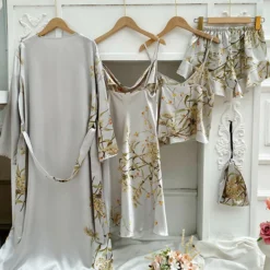 Ensemble Pyjama Satin Femme 4 Pièces(Ensemble Pyjama Satin Femme) -Pyjama Original S30bfa3df77f54b4e9f22ffeba3305a4fa