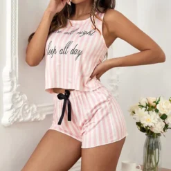 Ensemble Pyjama Sexy Rayé En Soie(Ensemble Pyjama Sexy Raye) -Pyjama Original S318212017e1244c18244d889c9cc46966