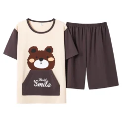 Pyjama Duo Couple 2 Pièces T-Short Et Short à Motif Nounours(Pyjama Duo Couple) -Pyjama Original S378ba41368ca43b4a32ae96b25e76e83p