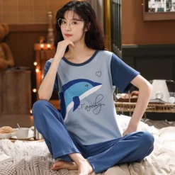 Pyjama Accordé Couple 2 Pièces à Motifs Identiques(Pyjama Accorde Couple) -Pyjama Original S56ca7e303d6a438e870381da1299ea69Q