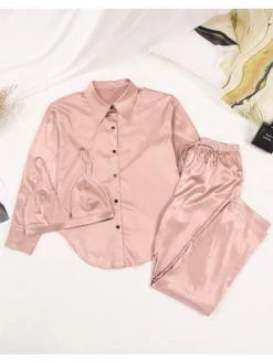 Pyjama Satin Femme Luxe Ensemble 3 Pièces(Pyjama Satin Femme Luxe) -Pyjama Original S6d4f2a90ef5d422aaef324c9a2e2b7b8o