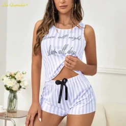 Ensemble Pyjama Sexy Rayé En Soie(Ensemble Pyjama Sexy Raye) -Pyjama Original S98a5b69d42a945cfa4f1142c89258376d