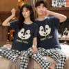 Pyjama Couple Drôle à Motifs T-Shirt Et Pantalon(Pyjama Couple Drole)