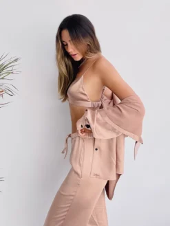 Pyjama Satin Femme Luxe Ensemble 3 Pièces(Pyjama Satin Femme Luxe) -Pyjama Original Saf790eb59d3446898dbb2bfd271aaefan