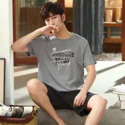 Ensemble Coton Homme Décontracté Gris(Ensemble Coton Homme Decontracte)