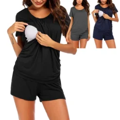 Pyjama Nuit Allaitement En T-shirt Et Short(Pyjama Nuit Allaitement)