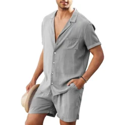 Ensemble Pyjama Homme Short Et Chemise Décontracté(Ensemble Pyjama Homme Short) 19 Ensemble Pyjama Homme Short Et Chemise Décontracté(Ensemble Pyjama Homme Short) -Pyjama Original U0abcb8649279410a9cb07ae166bec04fT