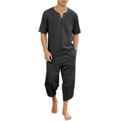 Pyjama Homme Décontracté 2 Pièces En Lin Pour L'Été(Pyjama Homme Decontracte) 20 Pyjama Homme Décontracté 2 Pièces En Lin Pour L'Été(Pyjama Homme Decontracte) -Pyjama Original U350ef7714111431189b6b72b0e538669L