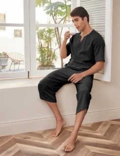 Pyjama Homme Décontracté 2 Pièces En Lin Pour L'Été(Pyjama Homme Decontracte) 14 Pyjama Homme Décontracté 2 Pièces En Lin Pour L'Été(Pyjama Homme Decontracte) -Pyjama Original U7ebdb849c1c447afbf80205196b9243dw