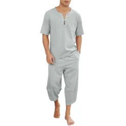Pyjama Homme Décontracté 2 Pièces En Lin Pour L'Été(Pyjama Homme Decontracte) 17 Pyjama Homme Décontracté 2 Pièces En Lin Pour L'Été(Pyjama Homme Decontracte) -Pyjama Original Ub837133bee594aa494e0b6ba6896f7ead