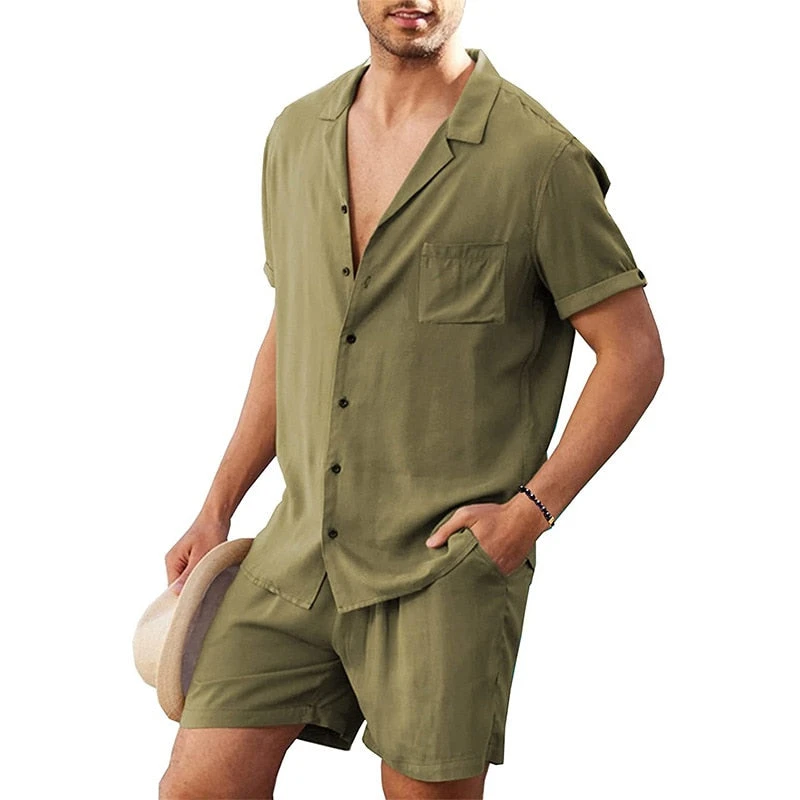 Ensemble Pyjama Homme Short Et Chemise Décontracté(Ensemble Pyjama Homme Short) 9 Ensemble Pyjama Homme Short Et Chemise Décontracté(Ensemble Pyjama Homme Short) – Image 9