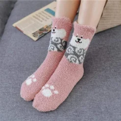 Chaussette Pilou Pilou SHIBA INU ROSE(Chaussette Pilou Pilou Shiba Inu Rose)