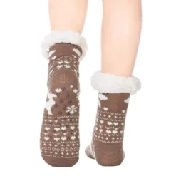 Chaussette Pilou Pilou RENNE MARRON(Chaussette Pilou Pilou Renne Marron) -Pyjama Original chaussette pilou pilou hiver marron 1500x1500 1