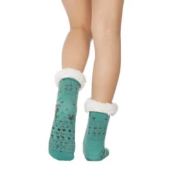 Chaussette Pilou PilouRENNE VERT(Chaussette Pilou Pilou Renne Vert) -Pyjama Original chaussette pilou pilou hiver verte semelle 800x800 1