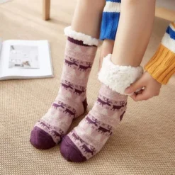 Chaussette Pilou Pilou NOËL MAUVE(Chaussette Pilou Pilou Noel Mauve)