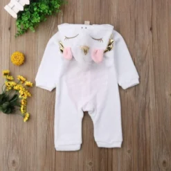Combinaison Licorne Bébé Blanche ALICIA(Combinaison Licorne Bebe Blanche) -Pyjama Original combinaison licorne bebe blanche alicia capuche