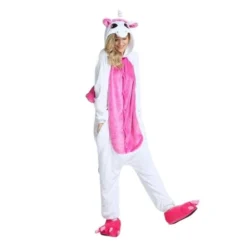 Pyjama Licorne FemmeBLANC & ROSE FUCHSIA(Pyjama Licorne Femme Blanc Rose Fuchsia)