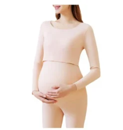 Ensemble Pyjama Grossesse En Coton Manches Longues(Ensemble Pyjama Grossesse En Coton) -Pyjama Original kaki