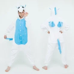 Combinaison Licorne Ado Blanche Et Bleue(Combinaison Licorne Ado Blanche Et Bleue)