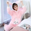 Pyjama Pilou Pilou Femme LAPIN ROSE(Pyjamas Women Rabbit Adult Animal Pajamas Set Winter Thick Warm Flannel Pijamas Mujer Sleepwear Anime Customes Home Night Wear 7)
