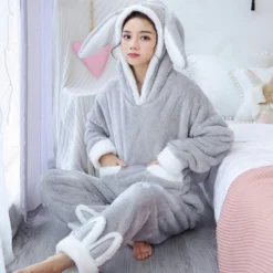 Pyjama Pilou Pilou Femme LAPIN GRIS(Pyjama Pilou Pilou Femme Lapin Gris)